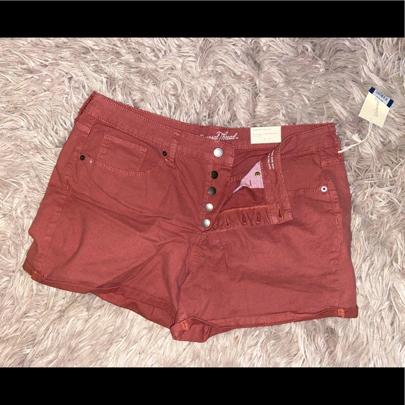 Coral Red front button Universal Thread Shorts - Picture 1 of 2
